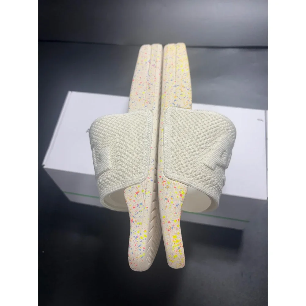 APL Mens Big Logo TechLoom Slide Pristine Neon Speckle Sandals Size‎ 10